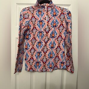 IBKUL Top 1/4 Zip Pickleball Print Shirt Long Sleeve UV Protection SZ xs